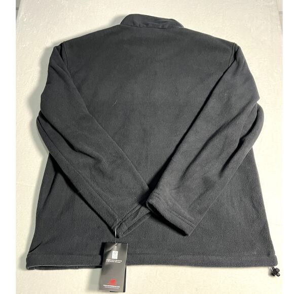 NWT New Balance Men's Fleece Full Zip Jacket Zip Dark Gray Yellow Size Large - Picture 2 of 7